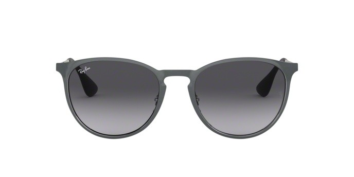 Occhiali da sole Ray-Ban Erika Metal Rb 3539 (192/8G) colore shot grey metallic forma pantos lenti grey gradient