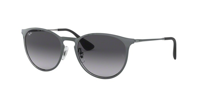Occhiali da sole Ray-Ban Erika Metal Rb 3539 (192/8G) colore shot grey metallic forma pantos lenti grey gradient