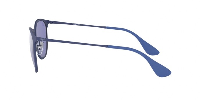 Sunglasses Ray-Ban Erika Metal Rb 3539 (90221U) color rubber eletric blue shape pantos lenses blue light flash grey