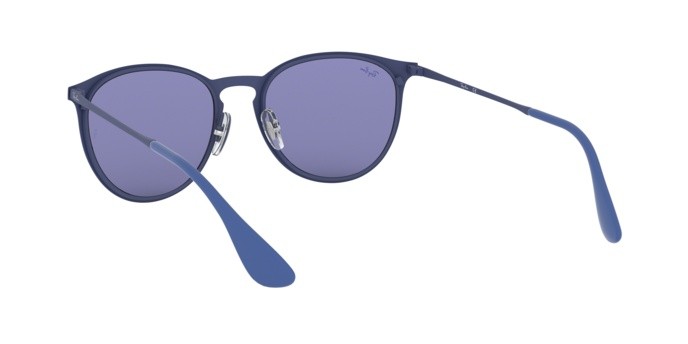 Sunglasses Ray-Ban Erika Metal Rb 3539 (90221U) color rubber eletric blue shape pantos lenses blue light flash grey