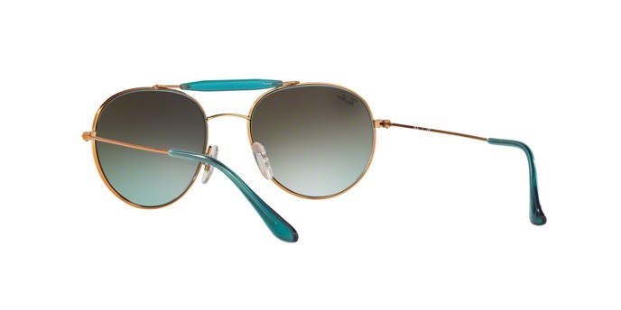 Occhiali da sole Ray-Ban RB 3540 (198/7Y) colore shiny bronze forma pantos lenti copper flash gradient