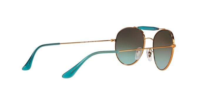 Occhiali da sole Ray-Ban RB 3540 (198/7Y) colore shiny bronze forma pantos lenti copper flash gradient