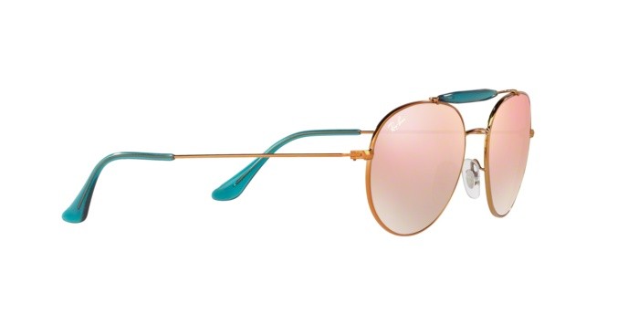 Occhiali da sole Ray-Ban RB 3540 (198/7Y) colore shiny bronze forma pantos lenti copper flash gradient