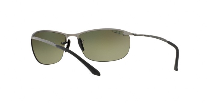 Sunglasses Ray-Ban Chromance RB 3542 (029/5J) color matte gunmetal shape rectangle lenses grey mirror silver polar