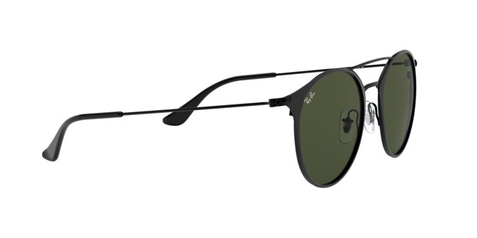 Sunglasses Ray-Ban RB 3546 (186) color black top matte black shape pantos lenses green