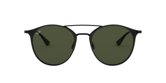 Sunglasses Ray-Ban RB 3546 (186) color black top matte black shape pantos lenses green