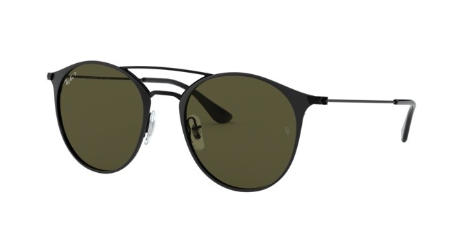 Sonnenbrillen Ray-Ban RB 3546 (186/9A) farbe black top matte black form pantos gläser polar green