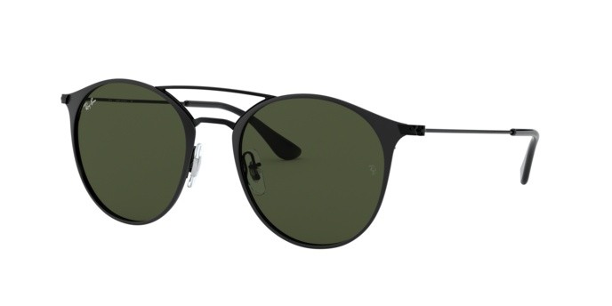 Sunglasses Ray-Ban RB 3546 (186) color black top matte black shape pantos lenses green
