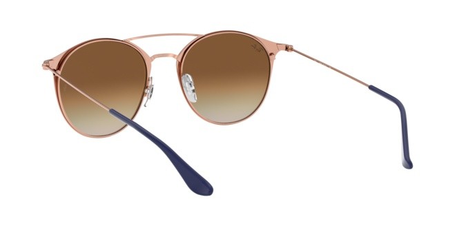 Sonnenbrillen Ray-Ban RB 3546 (917551) farbe copper on top dark blue form rund gläser clear gradient brown