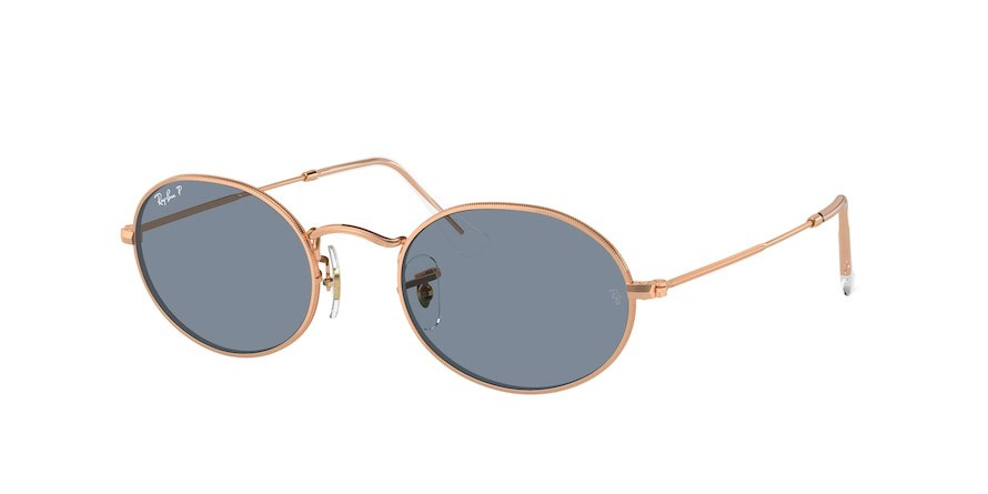 Sonnenbrillen Ray-Ban Oval RB 3547 (9202S2) farbe oro rosé form oval gläser blu