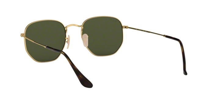 Sonnenbrillen Ray-Ban Hexagonal RB 3548N (001/58) farbe gold form unregelmäßig gläser green polar