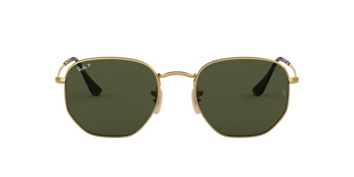Sonnenbrillen Ray-Ban Hexagonal RB 3548N (001/58) farbe gold form unregelmäßig gläser green polar