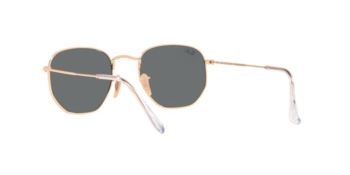 Occhiali da sole Ray-Ban Hexagonal RB 3548N (001/R5) colore arista forma irregolare lenti blue