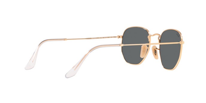 Occhiali da sole Ray-Ban Hexagonal RB 3548N (001/R5) colore arista forma irregolare lenti blue