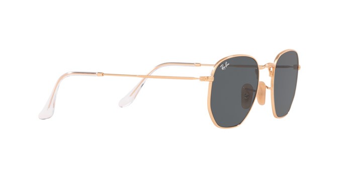 Occhiali da sole Ray-Ban Hexagonal RB 3548N (001/R5) colore arista forma irregolare lenti blue