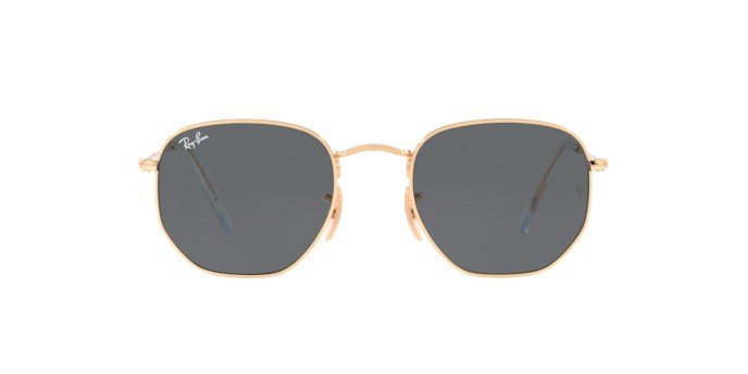 Occhiali da sole Ray-Ban Hexagonal RB 3548N (001/R5) colore arista forma irregolare lenti blue
