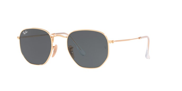 Occhiali da sole Ray-Ban Hexagonal RB 3548N (001/R5) colore arista forma irregolare lenti blue