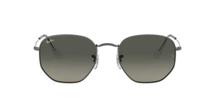 Sonnenbrillen Ray-Ban Hexagonal RB 3548N (004/71) farbe gunmetal form unregelmäßig gläser grey gradient dark grey
