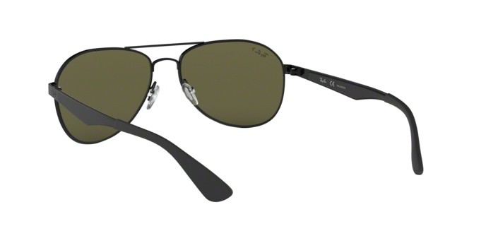 Sonnenbrillen Ray-Ban RB 3549 (006/9A) farbe matte black form aviator gläser polar green