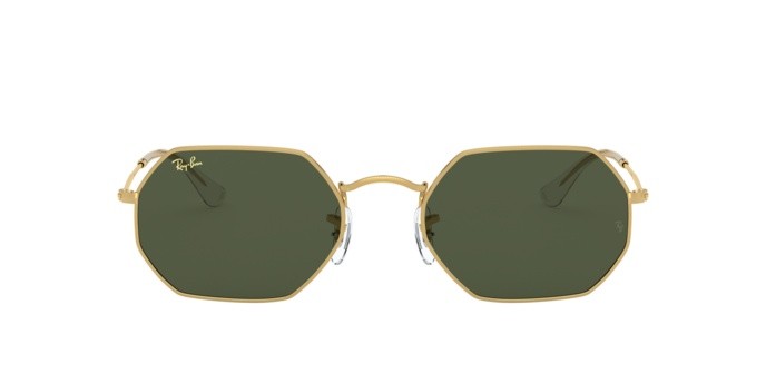 Occhiali da sole Ray-Ban Octagonal Legend Gold RB 3556 (919631) colore gold legend forma irregolare lenti green
