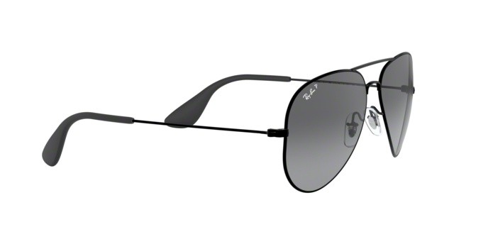 Sonnenbrillen Ray-Ban RB 3558 (002/T3) farbe black form aviator gläser grey gradient polar