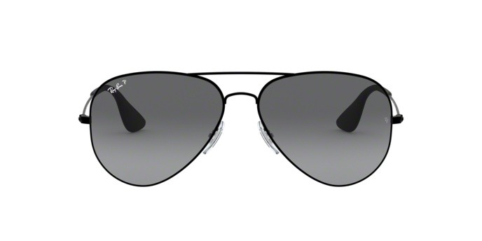 Sonnenbrillen Ray-Ban RB 3558 (002/T3) farbe black form aviator gläser grey gradient polar