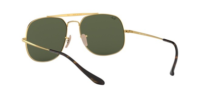 Sonnenbrillen Ray-Ban General RB 3561 (001) farbe gold form quadratisch gläser green