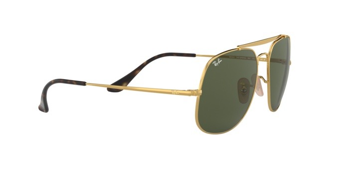 Sonnenbrillen Ray-Ban General RB 3561 (001) farbe gold form quadratisch gläser green
