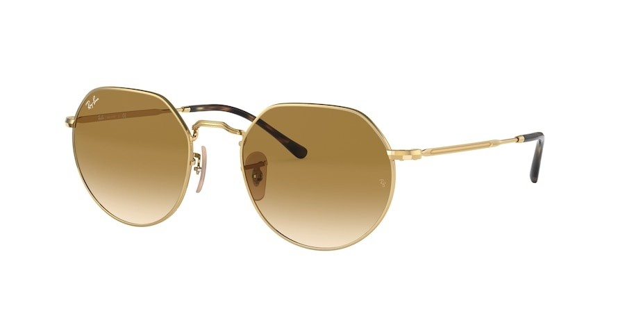 Occhiali da sole Ray-Ban Jack RB 3565 (001/51) colore arista forma irregolare lenti clear gradient brown