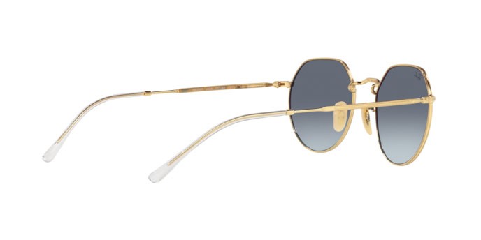 Occhiali da sole Ray-Ban Jack RB 3565 (001/86) colore arista forma irregolare lenti blue gradient grey