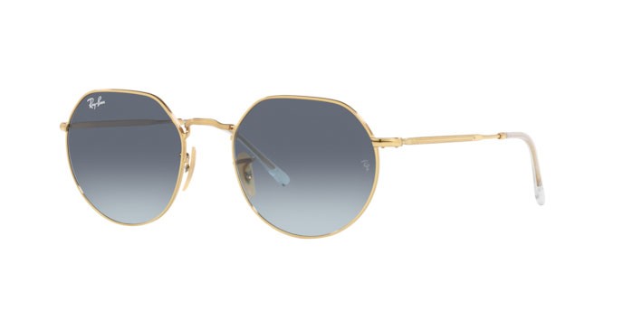 Occhiali da sole Ray-Ban Jack RB 3565 (001/86) colore arista forma irregolare lenti blue gradient grey