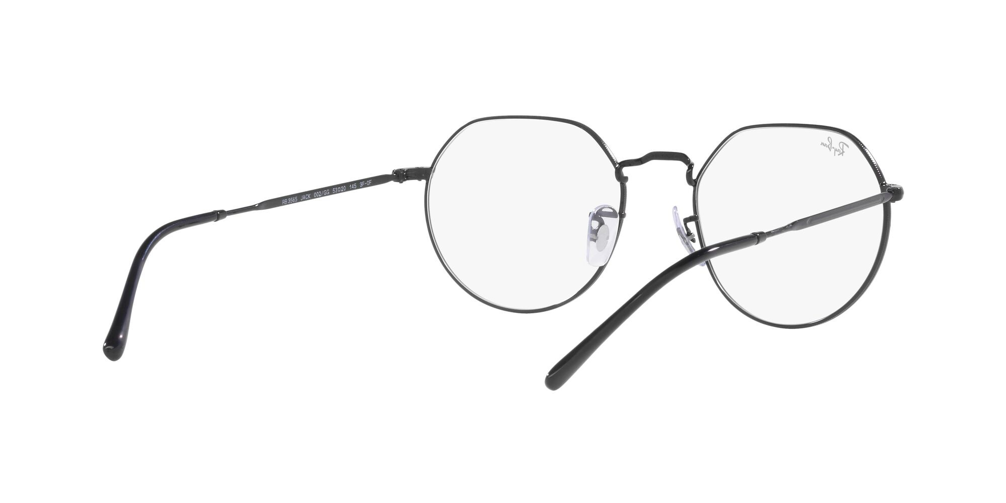 Sonnenbrillen Ray-Ban Jack RB 3565 (002/GG) farbe nero form unregelmäßig gläser clear/blue transition