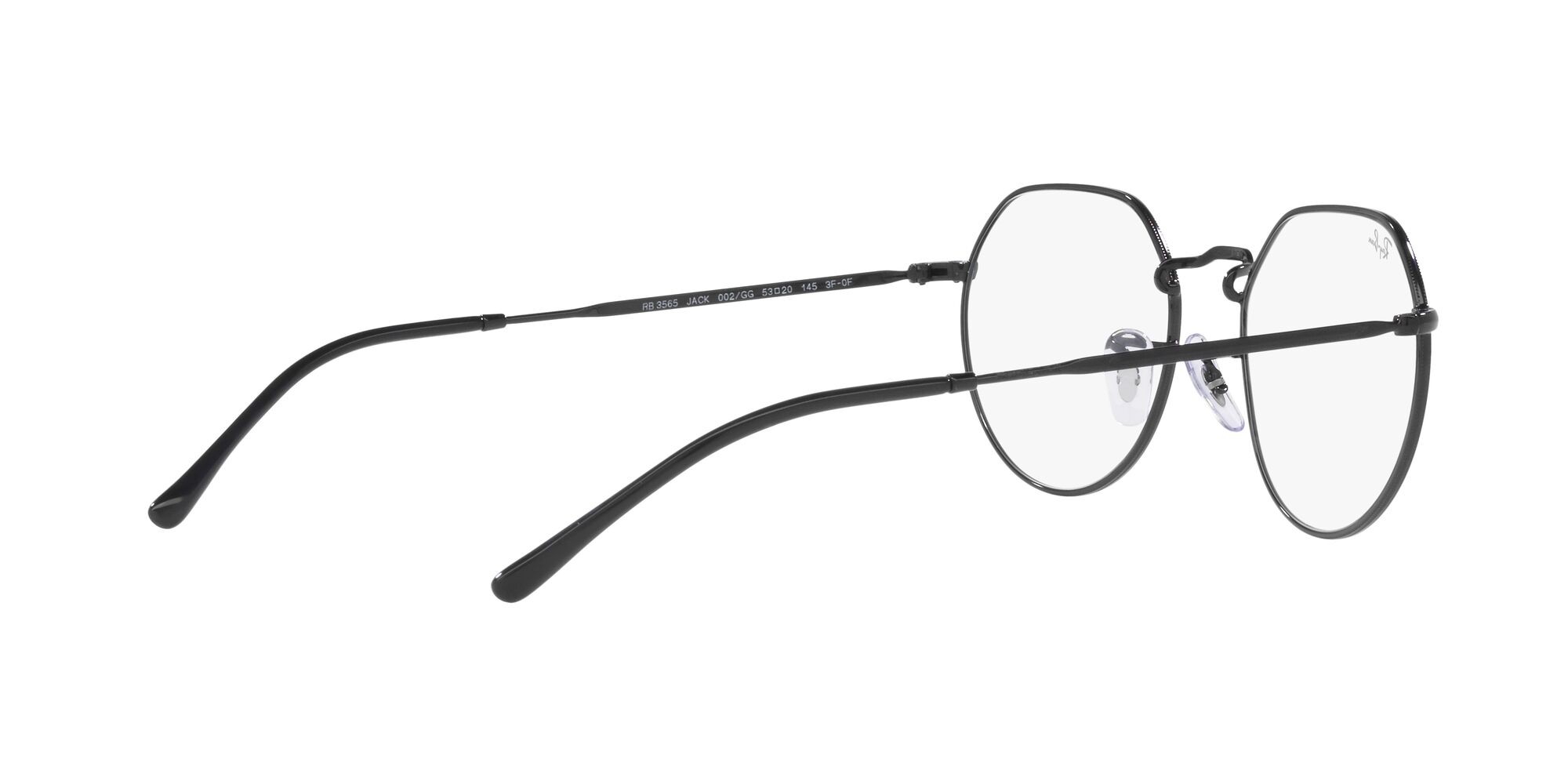 Sonnenbrillen Ray-Ban Jack RB 3565 (002/GG) farbe nero form unregelmäßig gläser clear/blue transition