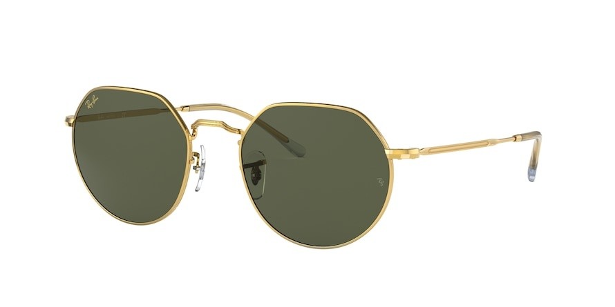 Occhiali da sole Ray-Ban Jack Legend Gold RB 3565 (919631) colore legend gold forma irregolare lenti green