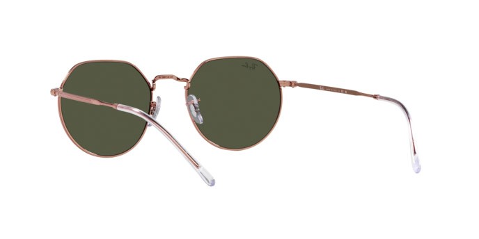 Occhiali da sole Ray-Ban Jack RB 3565 (920231) colore oro rosa forma irregolare lenti verde