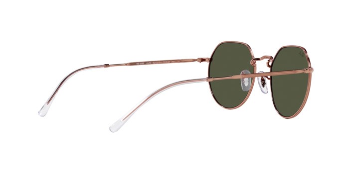 Occhiali da sole Ray-Ban Jack RB 3565 (920231) colore oro rosa forma irregolare lenti verde