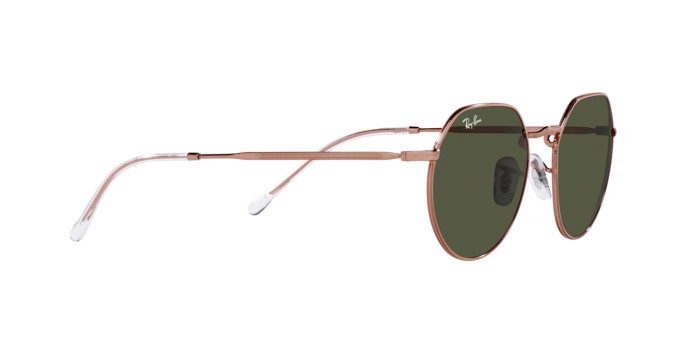 Occhiali da sole Ray-Ban Jack RB 3565 (920231) colore oro rosa forma irregolare lenti verde
