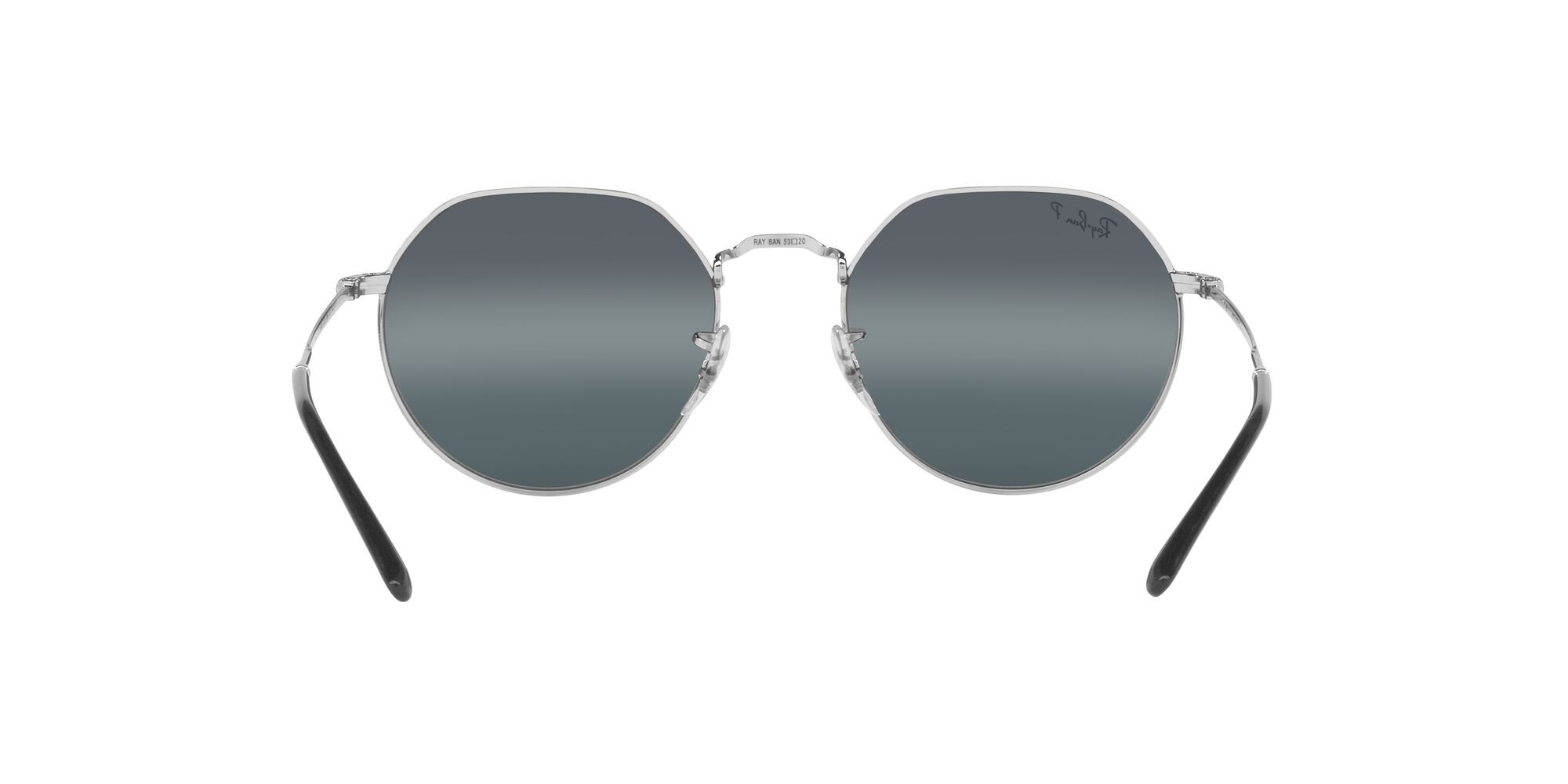 Sonnenbrillen Ray-Ban Jack RB 3565 (9242G6) farbe argento form unregelmäßig gläser blu scuro a specchio