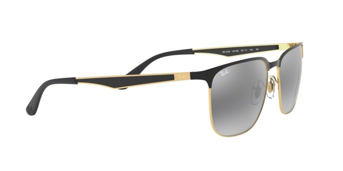 Sonnenbrillen Ray-Ban RB 3569 (187/88) farbe gold top black form quadratisch gläser grey mirror silver gradient