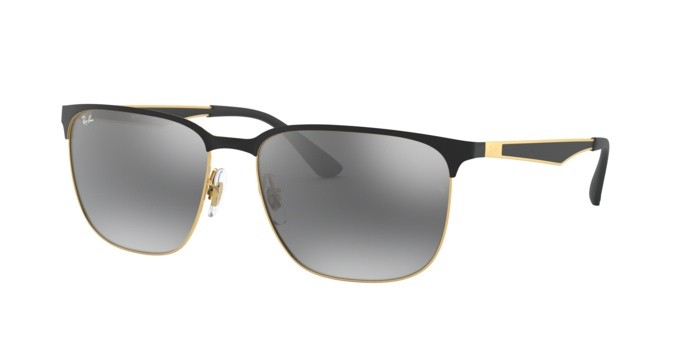 Sonnenbrillen Ray-Ban RB 3569 (187/88) farbe gold top black form quadratisch gläser grey mirror silver gradient