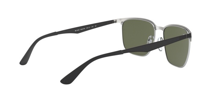 Sonnenbrillen Ray-Ban RB 3569 (90049A) farbe silver top shiny black form quadratisch gläser dark green  polar