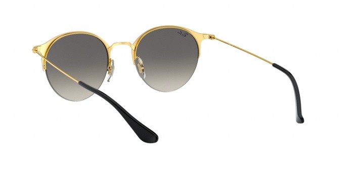 Sonnenbrillen Ray-Ban RB 3578 (187/11) farbe gold top shiny black form pantos gläser light grey gradient dark grey
