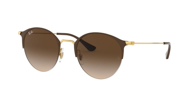 Occhiali da sole Ray-Ban RB 3578 (900913) colore gold top brown forma pantos lenti brown gradient dark brown