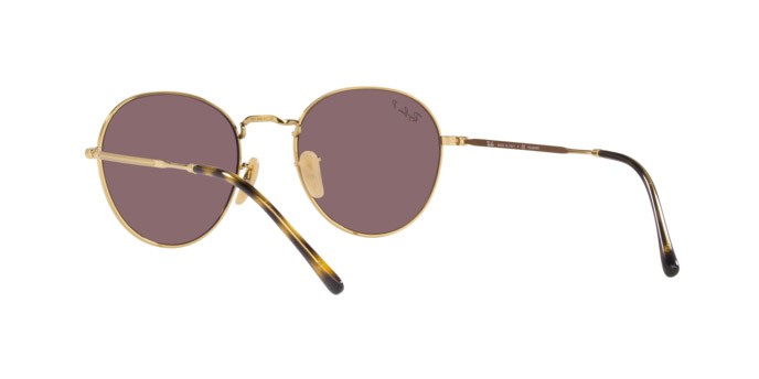 Occhiali da sole Ray-Ban David RB 3582 (001/AF) colore arista forma pantos lenti dark violet polar