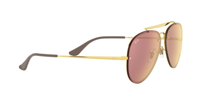 Sonnenbrillen Ray-Ban Blaze Aviator RB 3584N (9052E4) farbe gold form aviator gläser pink mirror pink
