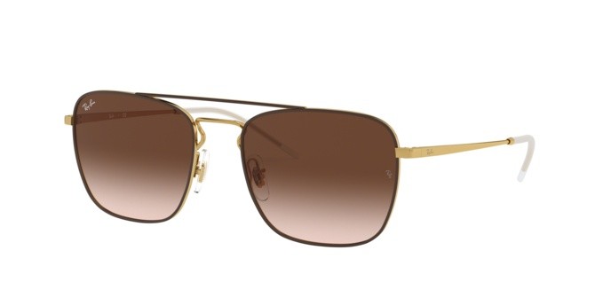 Sonnenbrillen Ray-Ban RB 3588 (905513) farbe gold top on brown form quadratisch gläser brown gradient dark brown