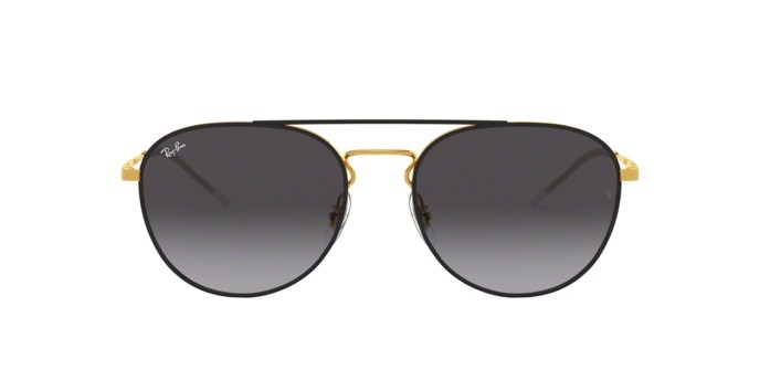 Sonnenbrillen Ray-Ban RB 3589 (90548G) farbe gold top on black form quadratisch gläser grey gradient dark grey