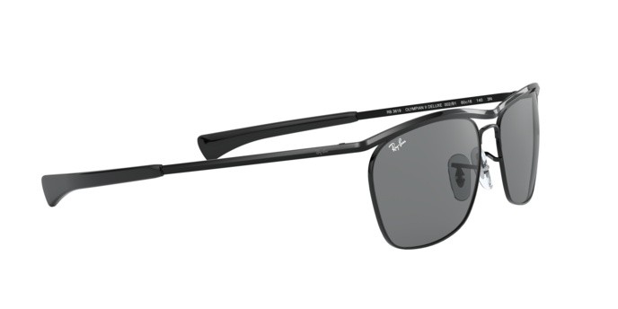 Sonnenbrillen Ray-Ban Olympian ii deluxe RB 3619 (002/B1) farbe black form quadratisch gläser dark grey