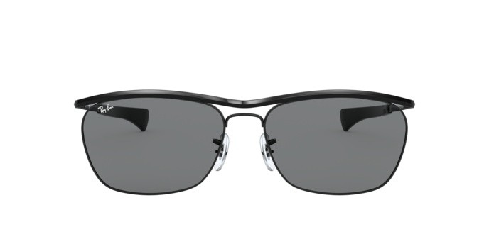 Sonnenbrillen Ray-Ban Olympian ii deluxe RB 3619 (002/B1) farbe black form quadratisch gläser dark grey