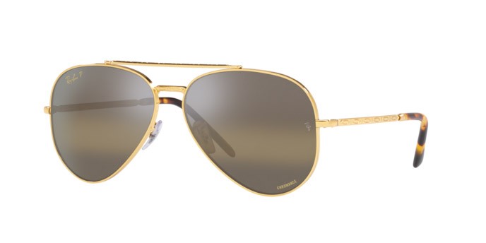 Sonnenbrillen Ray-Ban New Aviator RB 3625 (9196G5) farbe legend gold form aviator gläser polar clear gradient dark brow